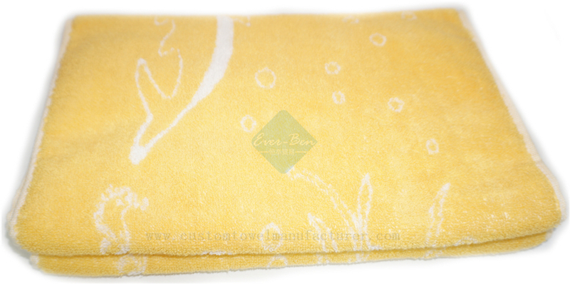 Bulk Wholesale Yellow Orange Cotton Printing Face towel Supplier for Germany France Italy Africa UK USA